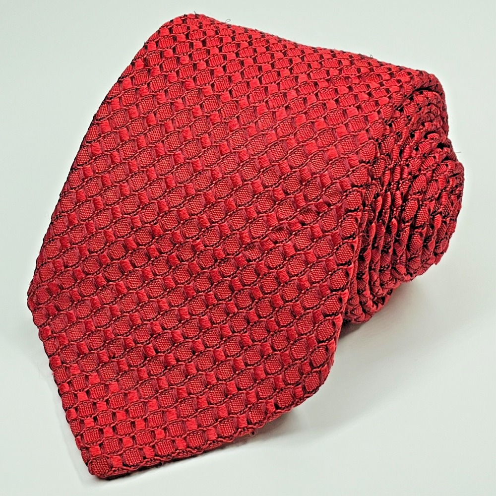 Massimo Bizzocchi Silk Men's Necktie Jacquard‎ Geometric Diamonds Made In Italy